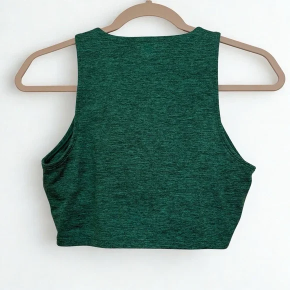 Offline By Aerie Sports Bra Small The Hugger Keyhole High Neck Green - Picture 2 of 6